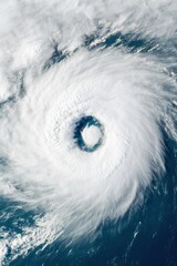 Aufkleber - Extreme Climate Visualization High-Resolution Satellite Aerial of Massive Hurricane Revealing Global Warming Impact for Environmental Science and Risk Management