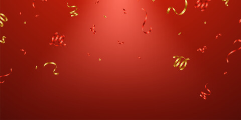 Wall Mural - celebration background with beautiful red confetti vector