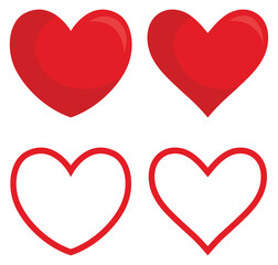 Wall Mural - Hearts icon isolated on white background.