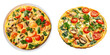 © LOMOSONIC - Two delicious vegetable frittatas with tomatoes, mushrooms, and spinach