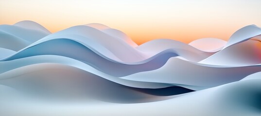 Poster - pastel ivory 3d wave texture pattern on a monochromatic background, minimalist and elegant design