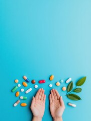 Poster - Minimalist Health Tech Vibrant Pharmaceutical Design Showcasing Personal Wellness Management with Colorful Medication Diversity and Clean Aesthetic