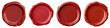 © LOMOSONIC - Four red wax seals isolated on transparency background, showcasing different shades