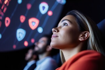 Leinwandbilder - Future-Forward Digital Empowerment Immersive Cybersecurity Training with Next-Gen Professionals Exploring Innovative Data Protection Strategies in High-Tech Learning Environment