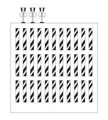 Poster - Modern communication hub building with antennas 2D line object. Satellite dishes on rooftop. Telecommunications data center house isolated clipart vector ink outline item. Monochrome spot illustration