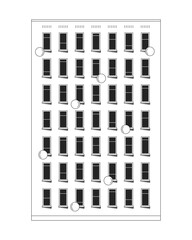 Poster - Classic multi-story apartment building 2D line object. Vintage real estate. Old architecture. Realestate multistory housing isolated clipart vector ink outline item. Monochrome spot illustration