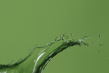 Poster - Dynamic Water Splash: An artful display of a water splash in a dynamic composition. The water appears to be in motion, with droplets and waves, set against a vibrant backdrop.