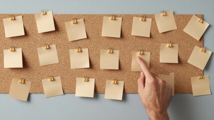 Fototapete - Interactive Collaborative Planning Minimalist Cork Board Workspace with Adaptive Engagement Strategy for Modern Team Networking and Creative Ideation
