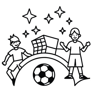 soccer day vector illustration icon elements symbols