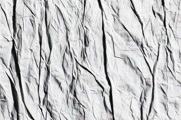 Poster - Crumpled White Paper Texture with Shadows and Depth