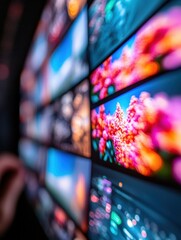 Leinwandbilder - Immersive Data Visualization AI-Powered Analytics Dashboard with Multi-Screen Chromatic Interfaces - Next-Gen Operational Intelligence for Digital Transformation