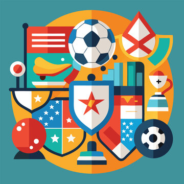 soccer day vector illustration icon elements symbols