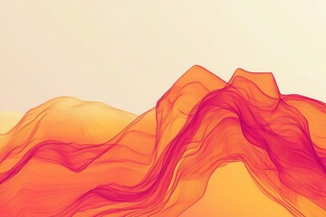 Leinwandbilder - Dynamic abstract background with energetic red and orange waves, features curvature at golden ratio with open left space for text placement