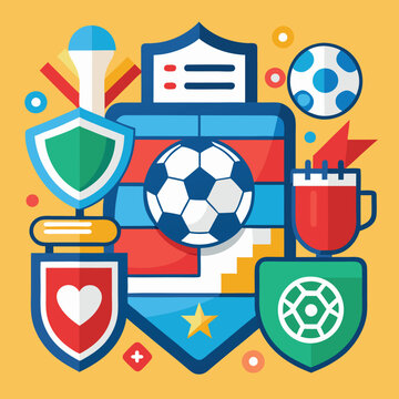 soccer day vector illustration icon elements symbols