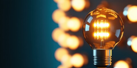 Poster - Innovative Luminescence Vintage LED Edison Bulb Showcasing Retro-Tech Aesthetic for Modern Design, Creative Branding and Immersive Visual Storytelling