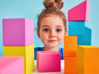 Aufkleber - Vibrant Early Learning Nexus Playful Cognitive Development with Multicolor Building Blocks - Innovative STEAM Education for Gen Alpha Creativity