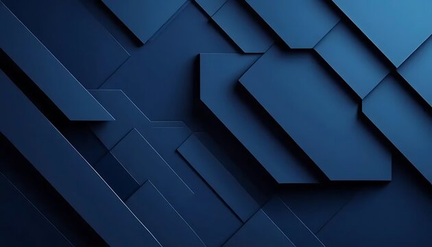 Dark blue geometric background with abstract shapes