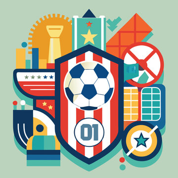 Soccer day vector illustration icon elements symbols