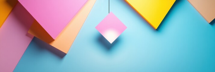 Aufkleber - Minimalist Geometric Color Block Design Dynamic Abstract Composition Showcasing Digital Creative Trends in Modern Graphic Arts and Visual Branding Strategy