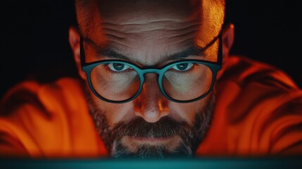 Fototapete - Hyper-Focused Digital Nomad Immersive Remote Work Experience with Cinematic Depth - Entrepreneurial Mindset and Cutting-Edge Productivity Visualization