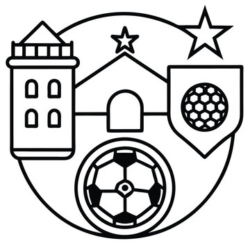 Soccer day vector illustration icon elements symbols