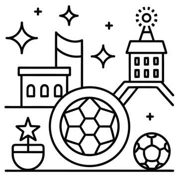 Soccer day vector illustration icon elements symbols