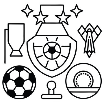 Soccer day vector illustration icon elements symbols