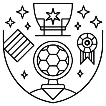 Soccer day vector illustration icon elements symbols