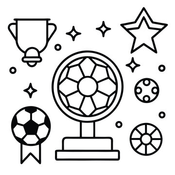 Soccer day vector illustration icon elements symbols