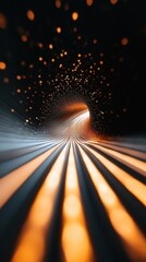 Poster - Quantum Velocity Immersive Digital Tunnel Visualization for AI Innovation, Future Tech Branding and Cutting-Edge Spatial Design Experience