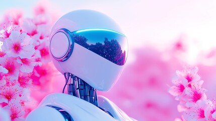 Poster - AI Travel Companion, an advanced robot providing tailored travel insights and booking help, illuminated by bright light, featuring vivid colors and intricate details