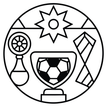 Soccer day vector illustration icon elements symbols