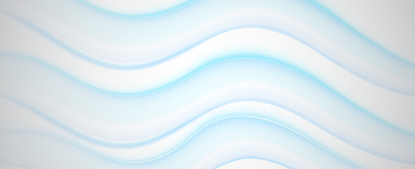 Wall Mural - curved lines background. blue futuristic soft gradient waves. air flow. fresh aroma.