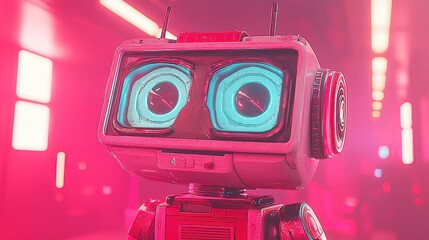 Poster - AI Travel Planner, Innovative robot designed for effortless trip organization, vibrant imagery showcasing bright light and high contrast for an engaging user experience