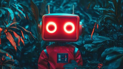 Poster - AI Travel Companion Robot, Enjoy effortless journeys with tailored recommendations, vibrant hues, crisp clarity, engaging design, enhancing every adventure with intelligent assistance