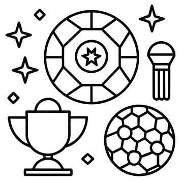 soccer day vector illustration icon elements symbols