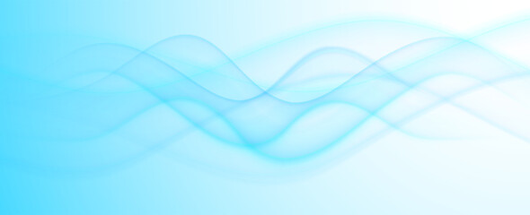 Wall Mural - blue futuristic soft smoke gradient. air flow. fresh aroma. curved lines background.