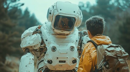 Poster - AI Travel Companion, Intelligent robot offering personalized itineraries and travel suggestions for adventurers seeking unique experiences and unforgettable journeys.