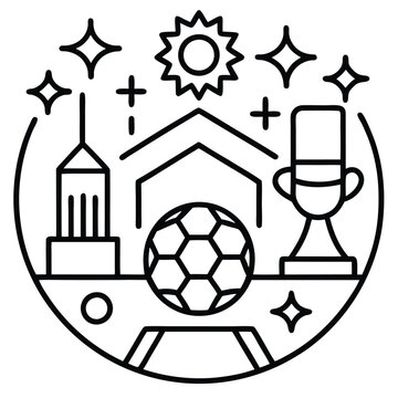 Soccer day vector illustration icon elements symbols