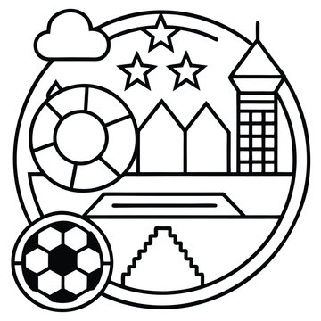 Soccer day vector illustration icon elements symbols