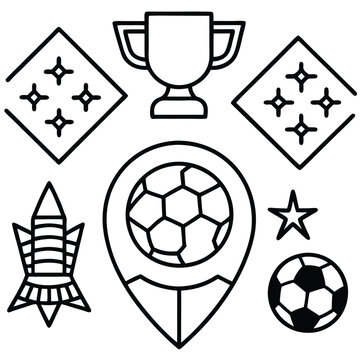Soccer day vector illustration icon elements symbols