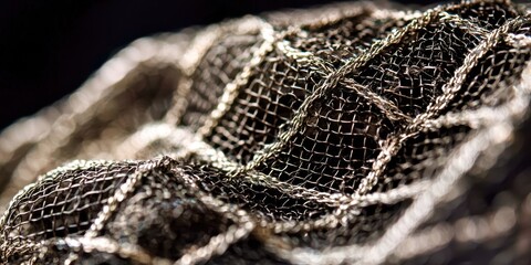 A close up of a piece of fabric with a mesh pattern