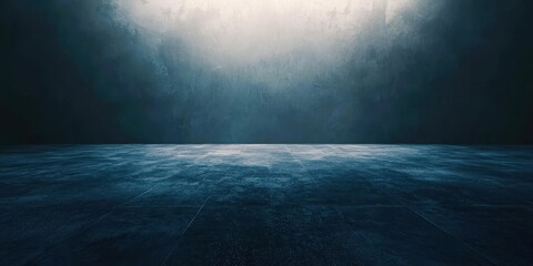 Poster - A large empty room with a blue ceiling and floor