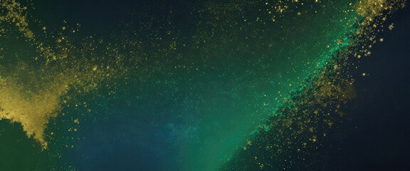 Wall Mural - abstract magic green, blue, and beautiful golden dust background