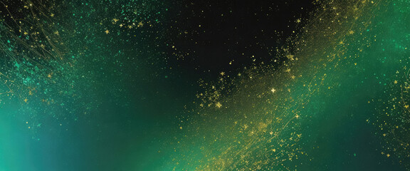 Wall Mural - abstract magic green, blue, and beautiful golden dust background