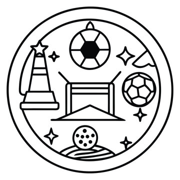 Soccer day vector illustration icon elements symbols