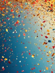 Poster - Colorful confetti fills the air during a festive celebration, creating a lively atmosphere for parties and events