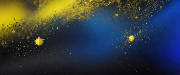 Wall Mural - abstract magic yellow, blue, and beautiful golden dust background