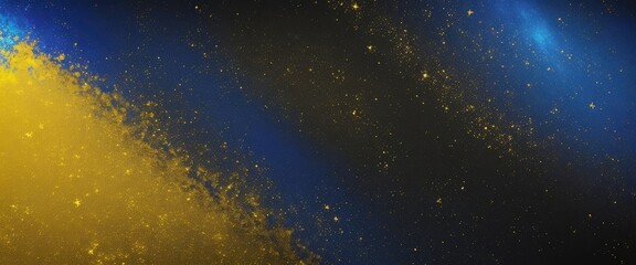 Wall Mural - abstract magic yellow, blue, and beautiful golden dust background