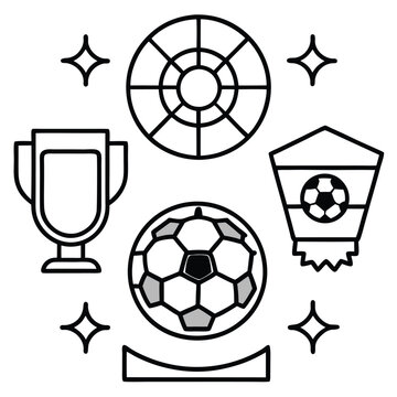 Soccer day vector illustration icon elements symbols
